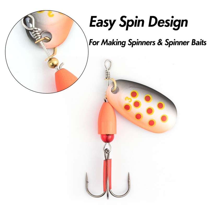 Dr.Fish 100pcs Spinner Clevis Easy-Spin