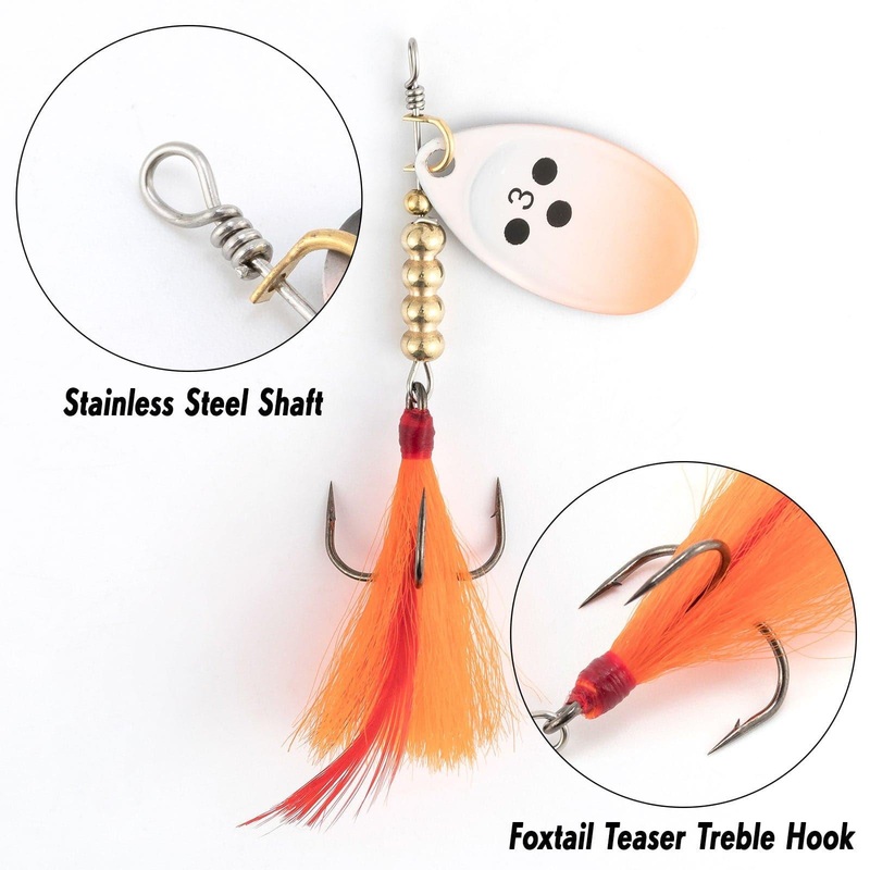 Dr.Fish 10pcs Foxtail Teaser Spinners Lures Kit