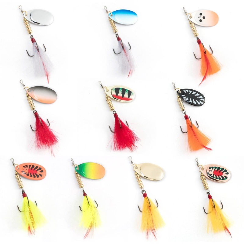 Dr.Fish 10pcs Foxtail Teaser Spinners Lures Kit
