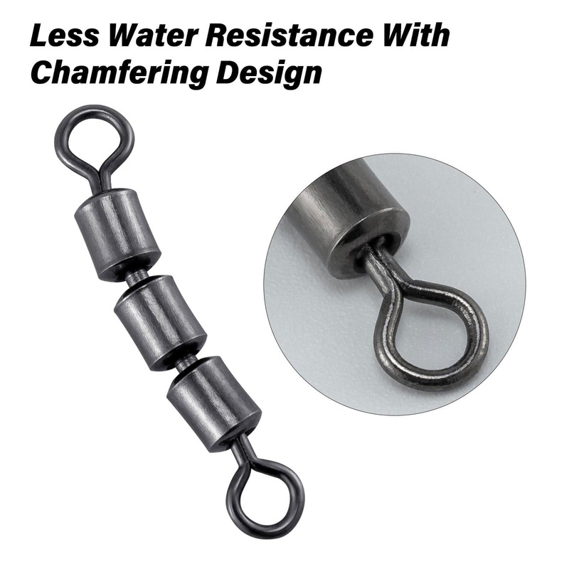 Dr. Fish 30pcs High Speed 3 Roller Swivels 29-97lb