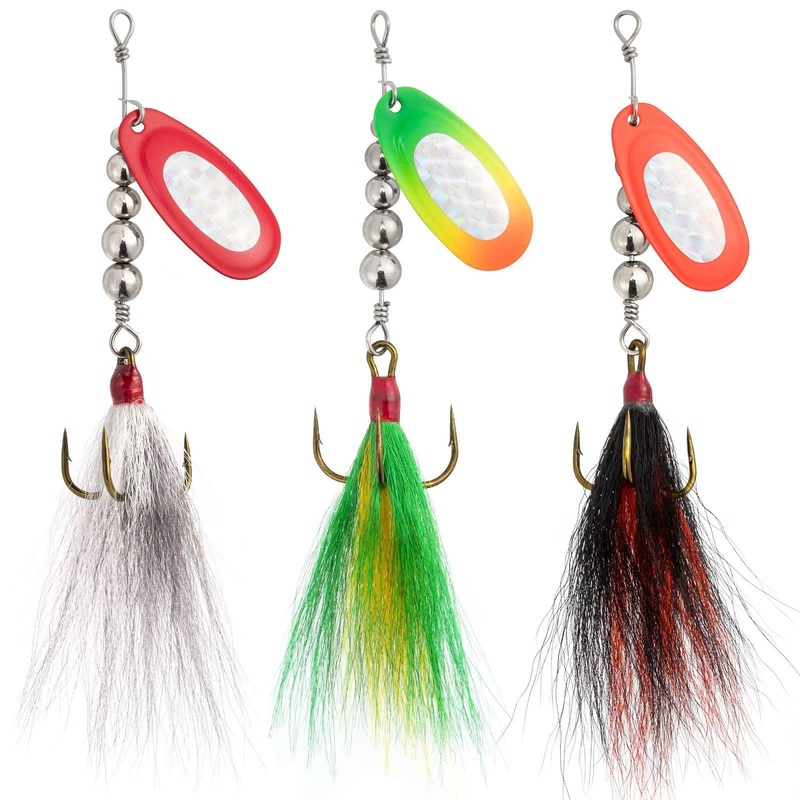 Dr.Fish 3pcs Musky Bucktail Spinner Lures