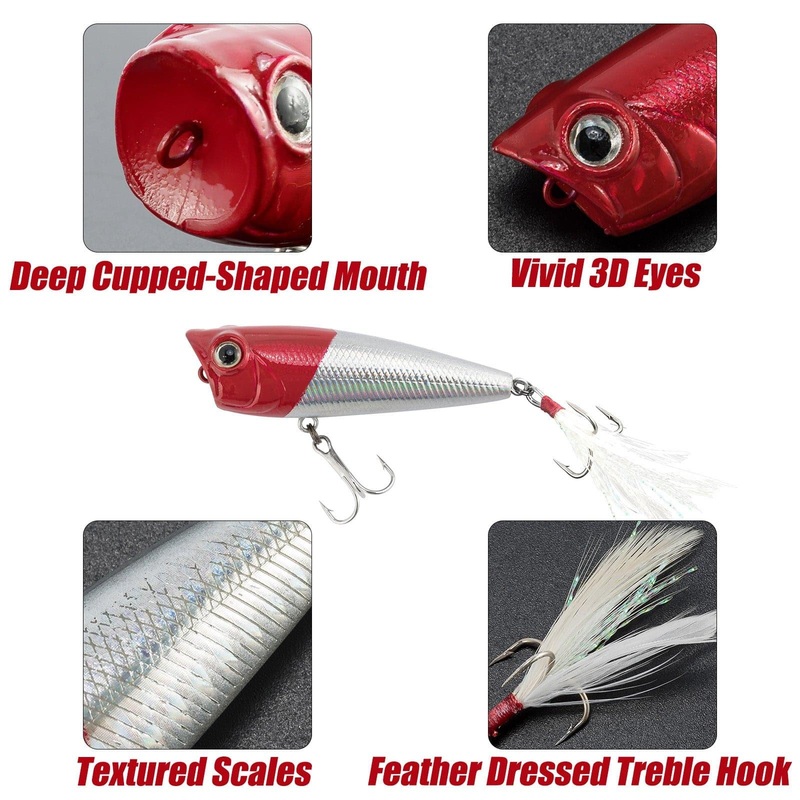Dr.FisH 5pcs Topwater Popper Lures Kit