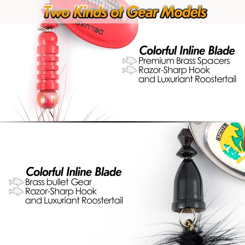 Dr.Fish 6/12pcs Roostertail Spinners Set