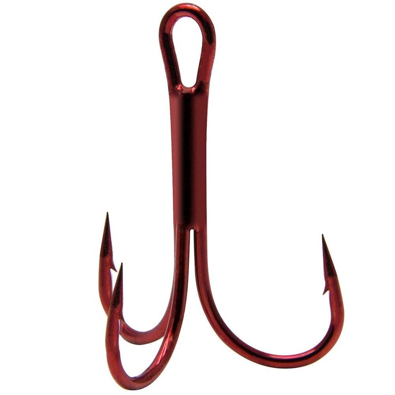 Dr.Fish 60pcs Treble Hooks Red #10 to #1