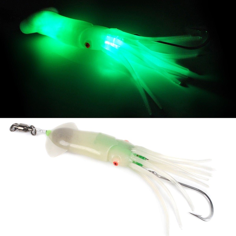 Dr.Fish Saltwater Trolling Squid LED Fishing Lures 6in
