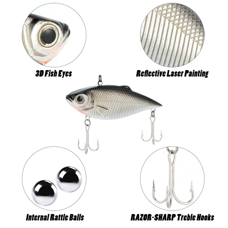 Dr.Fish 3pcs Lipless Crankbaits 1/4oz