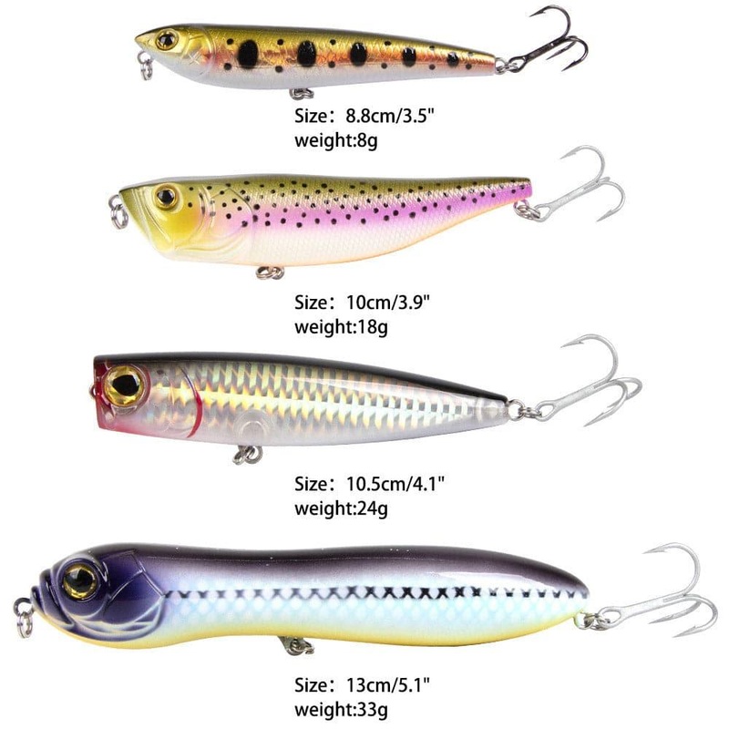 Dr.Fish 4pcs Topwater Hard Baits Kit