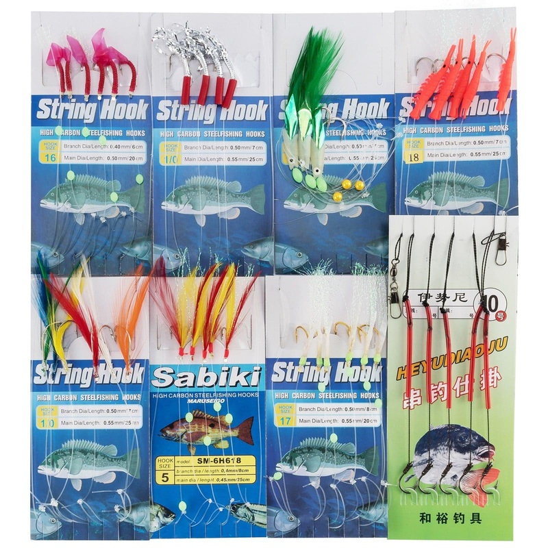 Dr.Fish 5/10 packs Mackerel Feathers Rigs