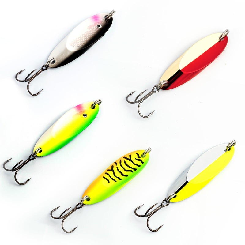 Dr.Fish 5pcs Long Casting Spoons 1/8 1/4oz
