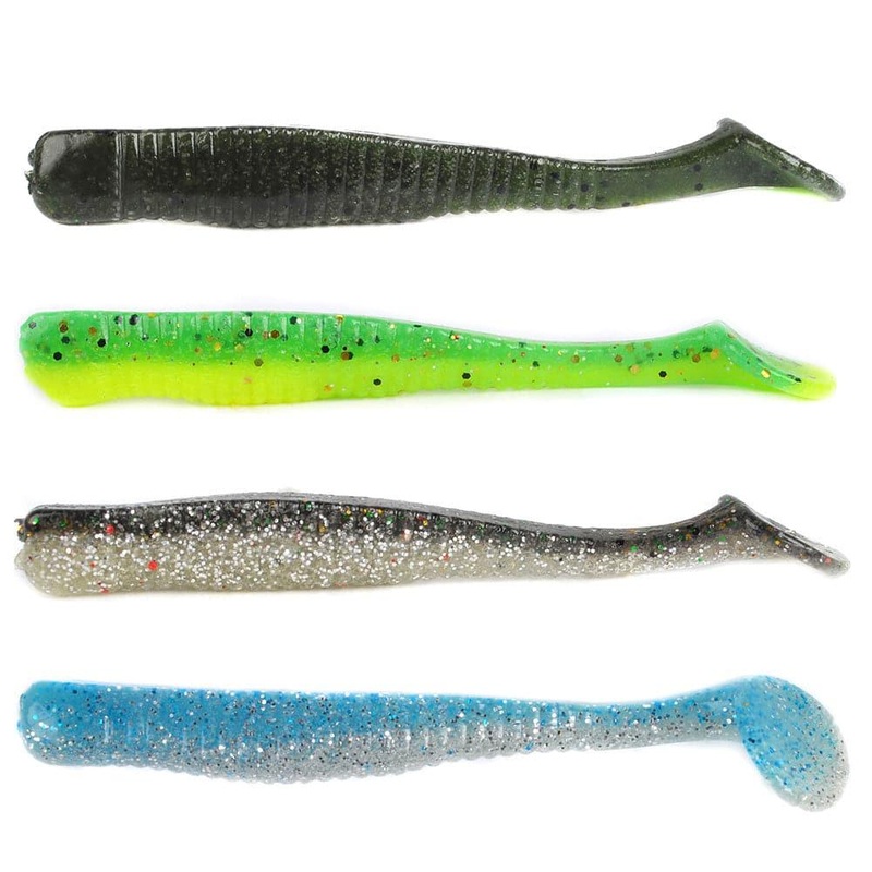 Dr.Fish 10pcs Paddle Tail Soft Baits 3”