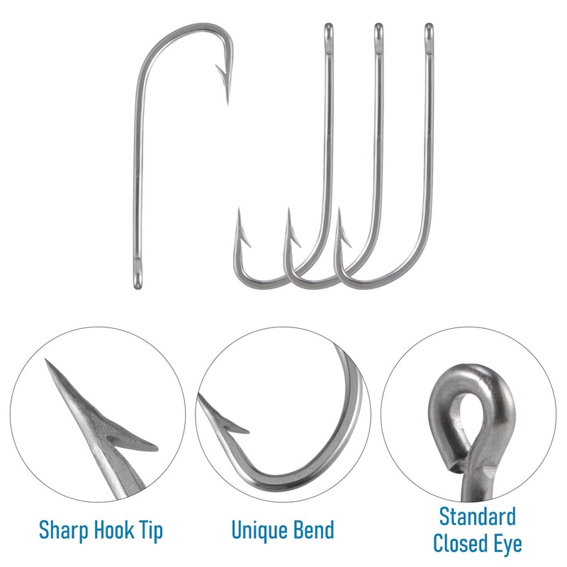 Dr.Fish 20/50pcs O’shaughnessy Hooks 1/0 to 10/0