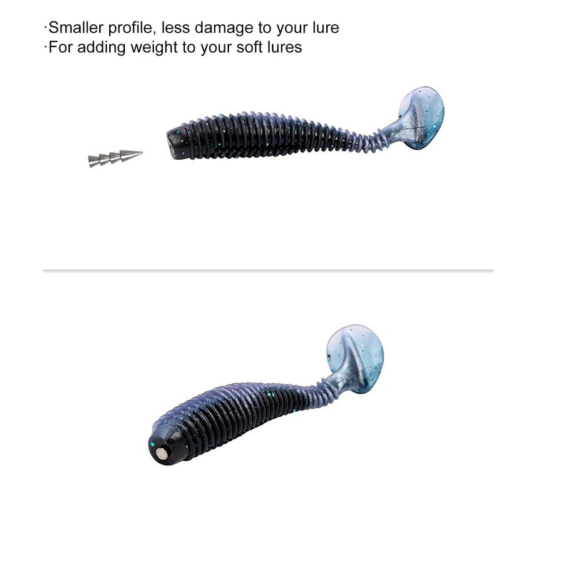 Dr.Fish 20pcs Tungsten Nail Weights 1/64 to 7/64oz