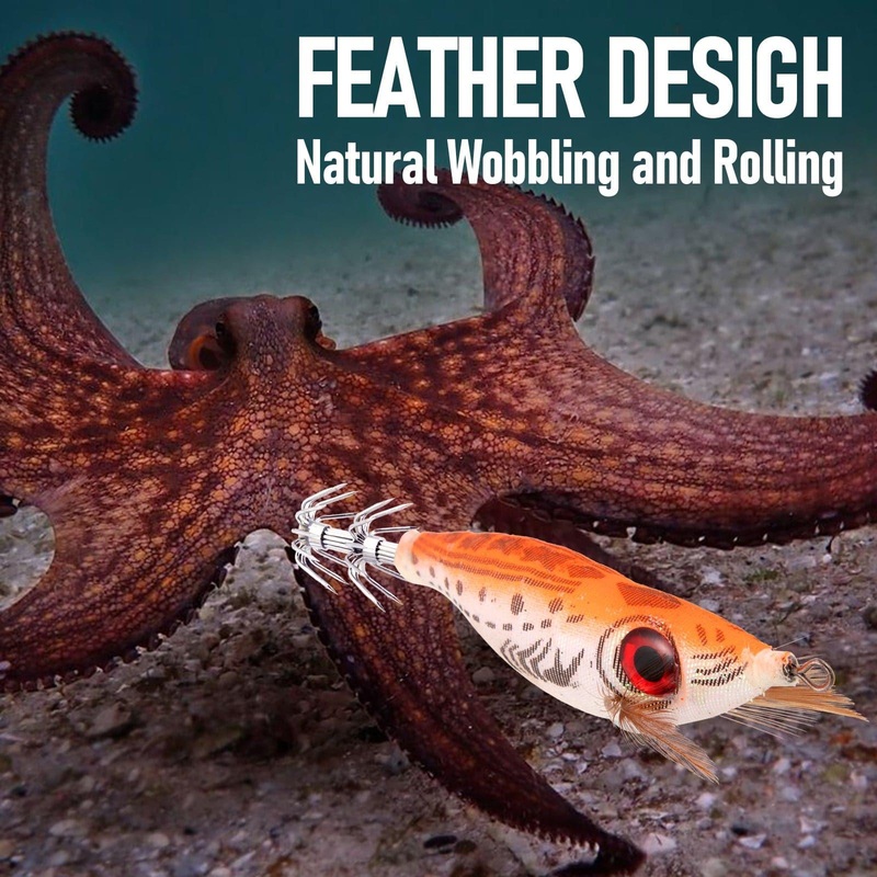 Dr.Fish 5pcs Squid Jigs Kit