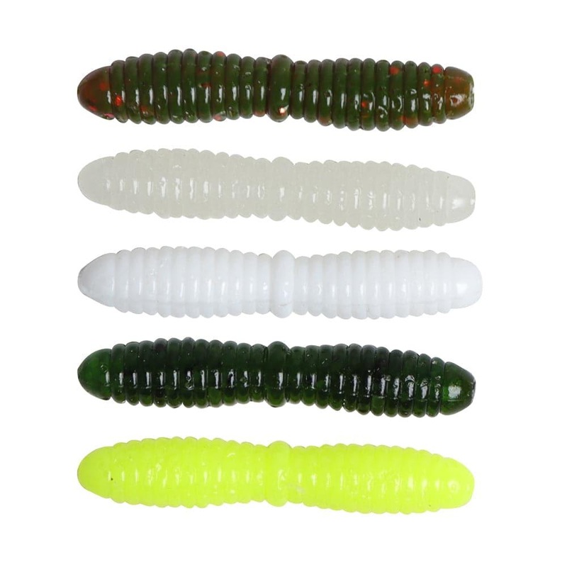 Dr.Fish 15pcs Ice Fishing Soft Worms 1.38”