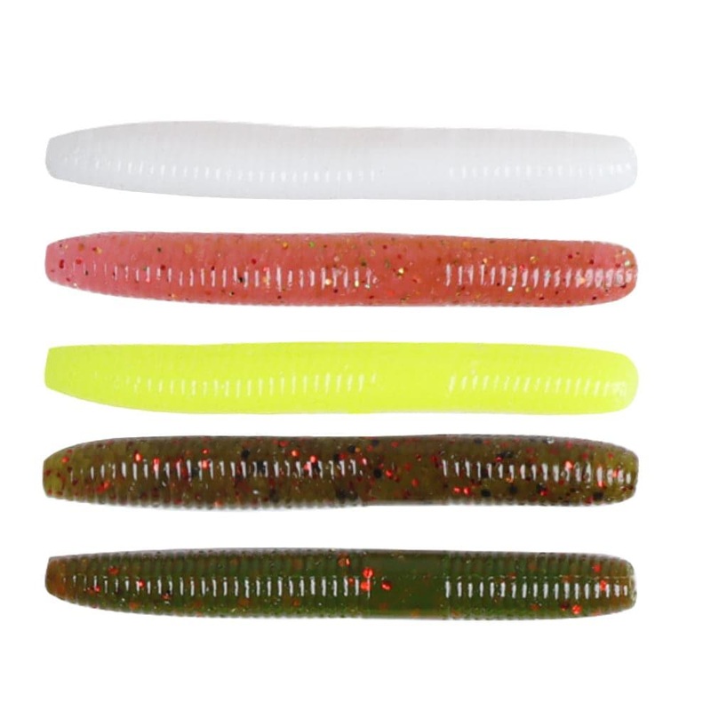 Dr.Fish 15pcs Ice Fishing Soft Worms 1.96”