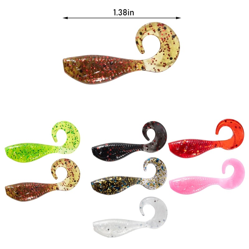 Dr.Fish 20pcs Soft Plastic Grubs 1.38”