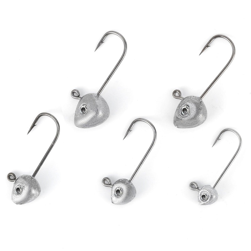 Dr.Fish 20pcs Unpainted Shad Jig Heads 1/32oz-3/16oz