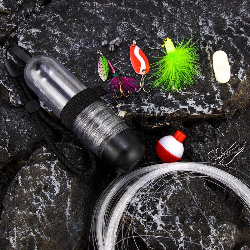 Dr.Fish 25pcs Pocket Reel Survival Fishing Kit