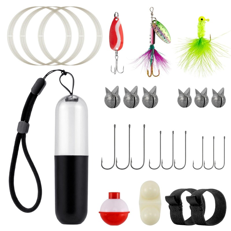 Dr.Fish 25pcs Pocket Reel Survival Fishing Kit