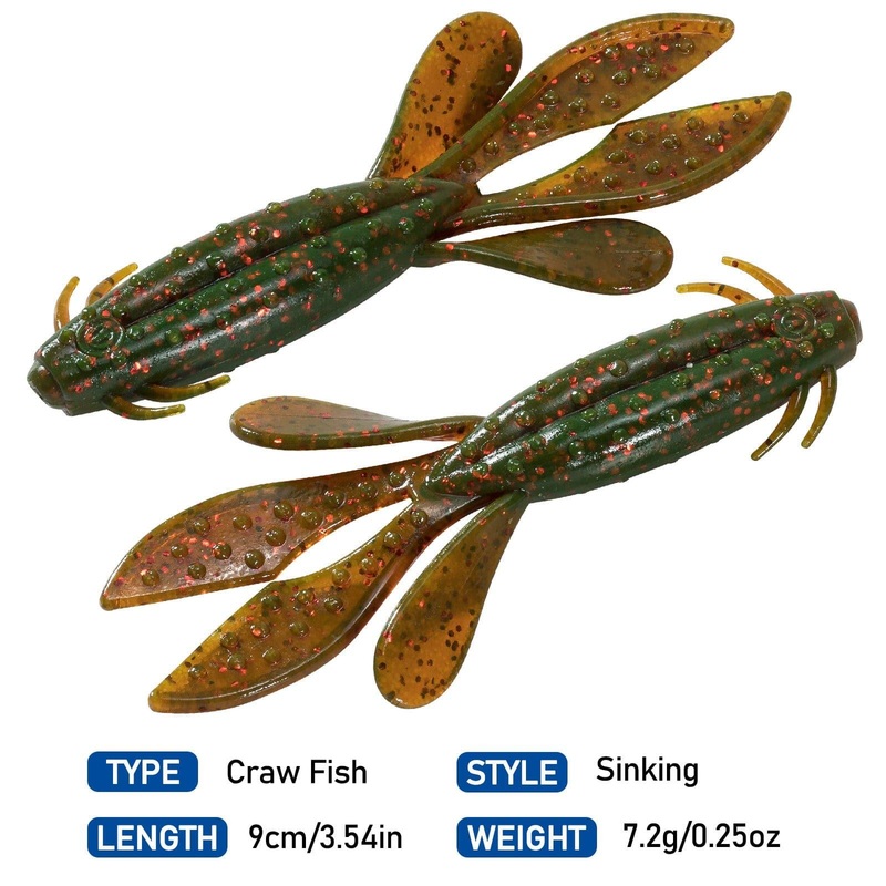 Dr.Fish Sinking Soft Crawfish Flapper 3.54”