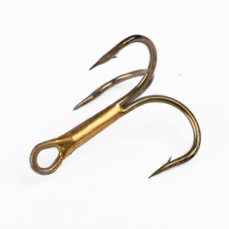 Dr.Fish 100pcs Barbed Treble Hooks #12 to #4