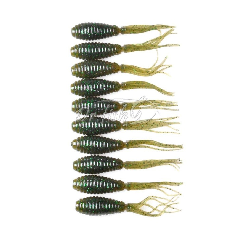 Dr.Fish 10pcs Soft Plastic Tail Worms 2.5”