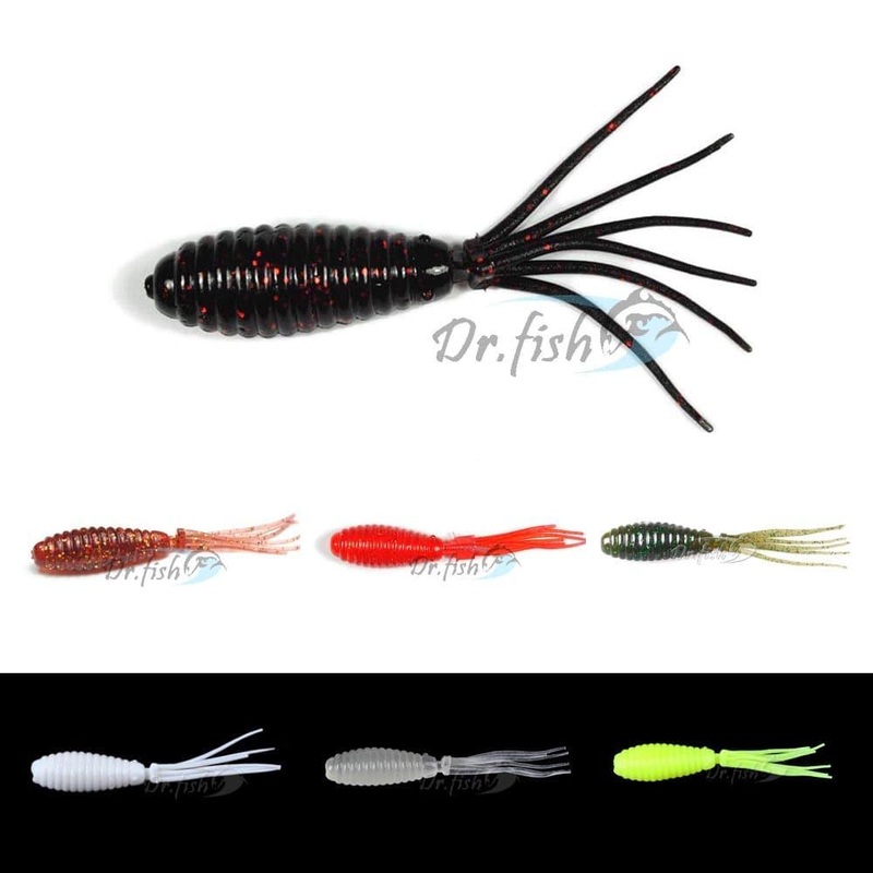 Dr.Fish 10pcs Soft Plastic Tail Worms 2.5”