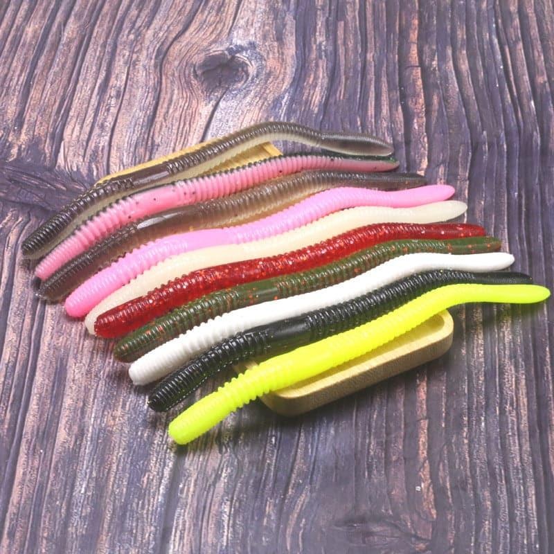 Dr.Fish 10pcs Soft Worms Sinking 4.53”