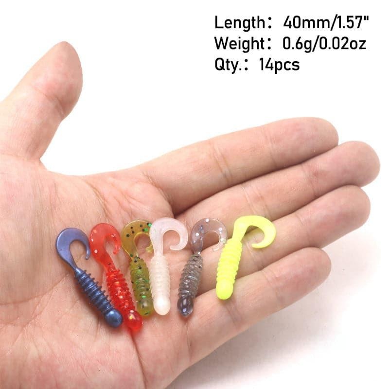 Dr.Fish 14pcs Soft Plastic Grubs 1.57”