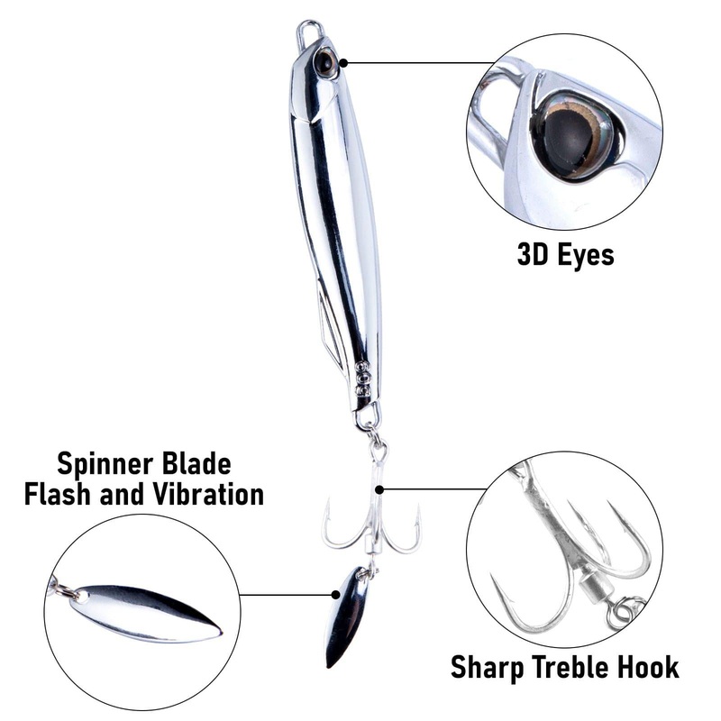 Dr.Fish 3pcs Bladed Metal Jigs 3/8oz-2oz