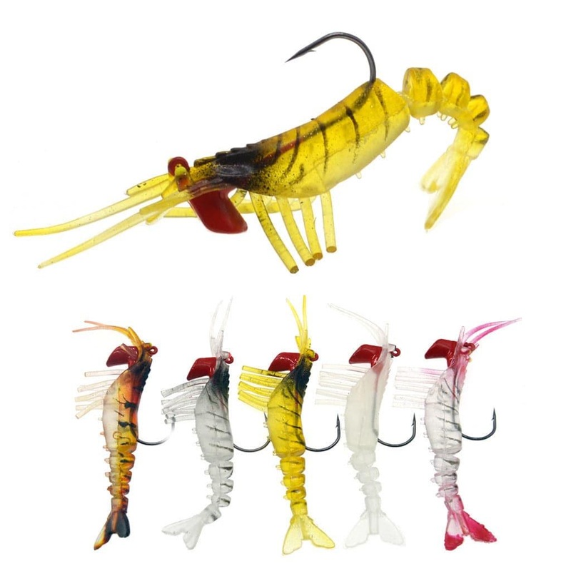 Dr.Fish 5pcs Pre-jigged Soft Shrimp Lures