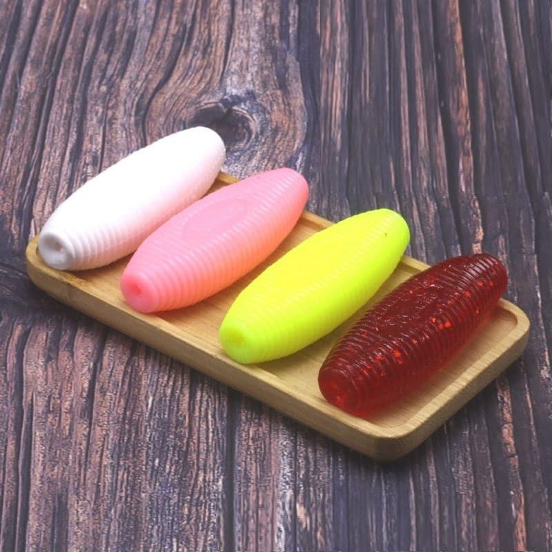 Dr.Fish 6pcs TPR Fat Worms Maggots 2.2”