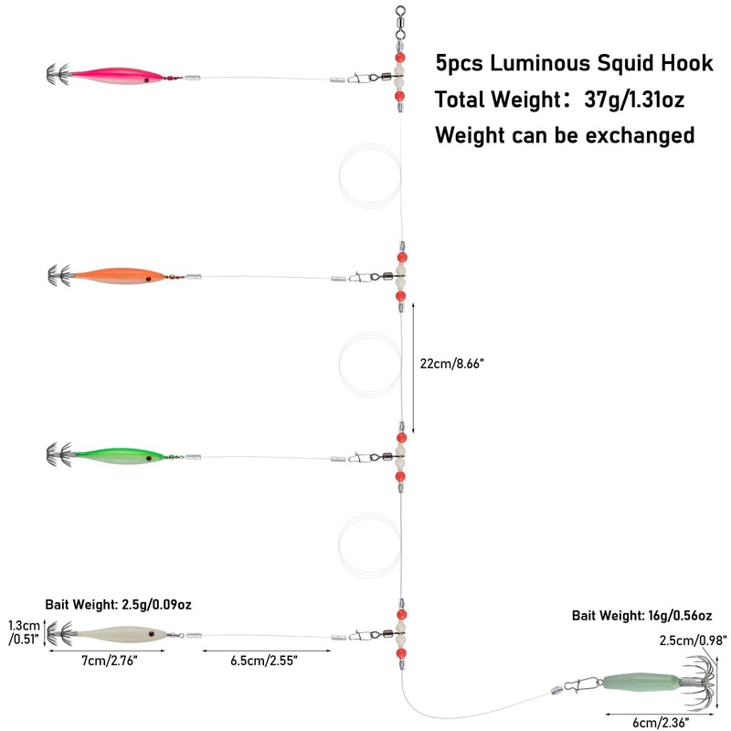 Dr.Fish Pre-Rigged Luminous Squid Jig