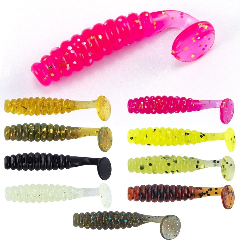 Dr.Fish 10 pcs Paddle Tail Soft Baits 1-1/2”