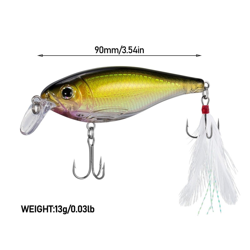 Dr.Fish 3pcs Lifelike Minnow Lure 3.6 0.45 oz