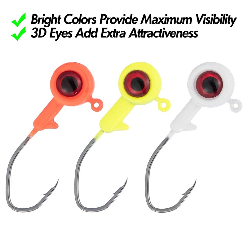 Dr.Fish 50pcs Big Eye Jig Heads 1/32oz-1/8oz