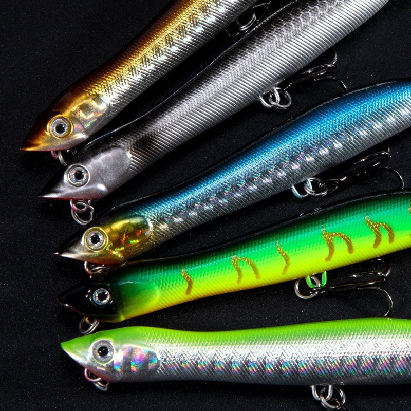 Dr.Fish 5pcs Topwater Popper Lures 3.3 1.69oz