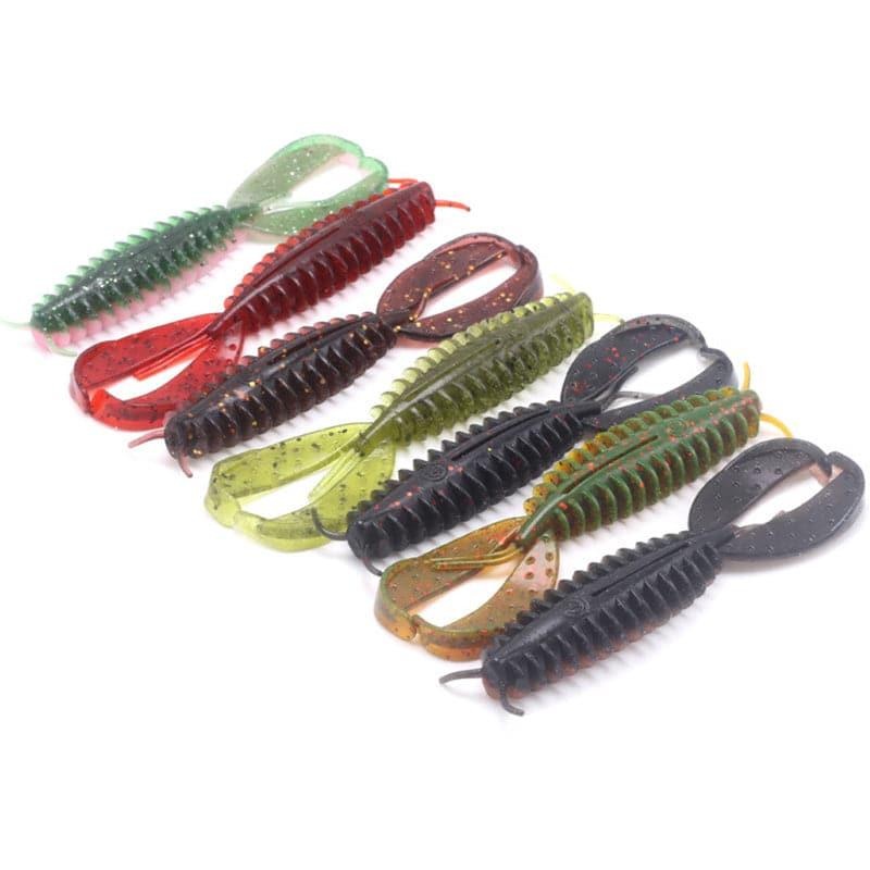 Dr.Fish 6/8pcs Twin Tail Worms 3.54”