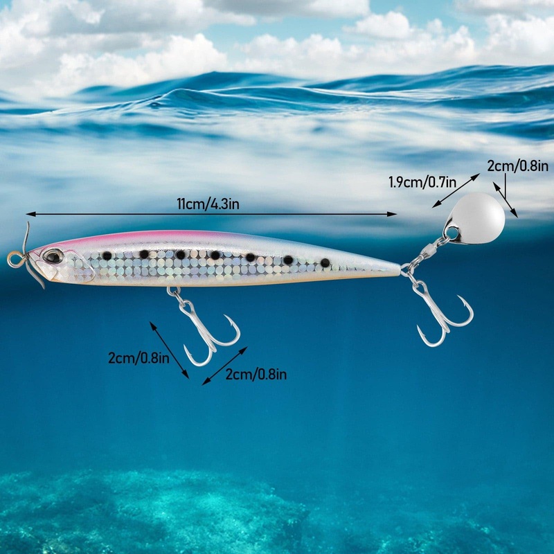 Dr. Fish Minnow Lure 4.3 1oz|Red yellow|Purple blue|Orange|Green