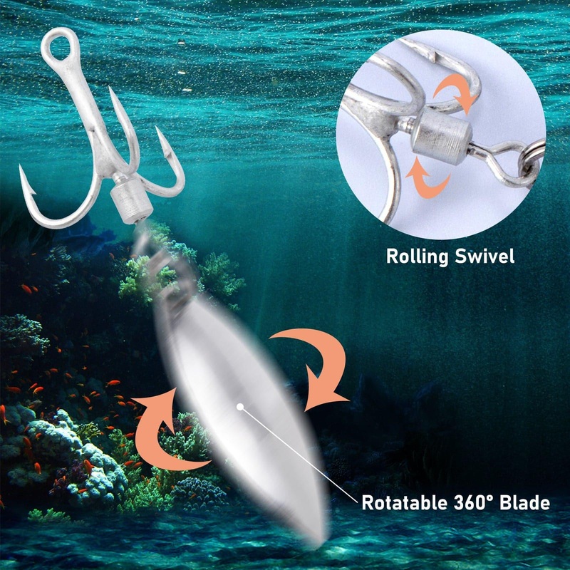 Dr.Fish10pcs Fishing Blade Spinner Hooks Fishing Lures