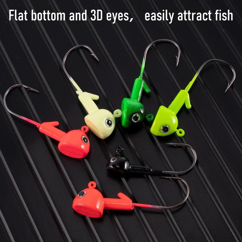 Dr.Fish 10pcs 3D Eyes Jig Head 1/8-1/2oz