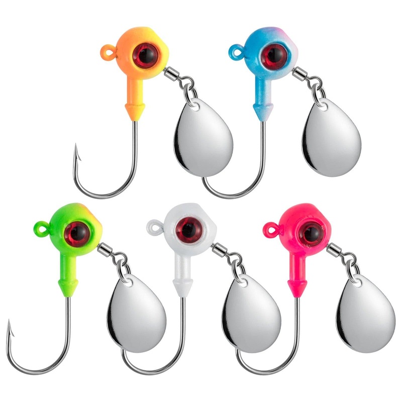 Dr.Fish 10pcs Underspin Jig Heads 1/8oz-1/4oz