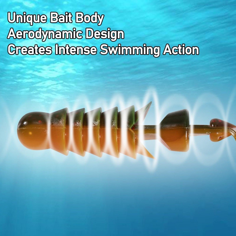 Dr.Fish 10pcs Worm Swimbaits Ribbon Tail 4-1/3 1/4oz