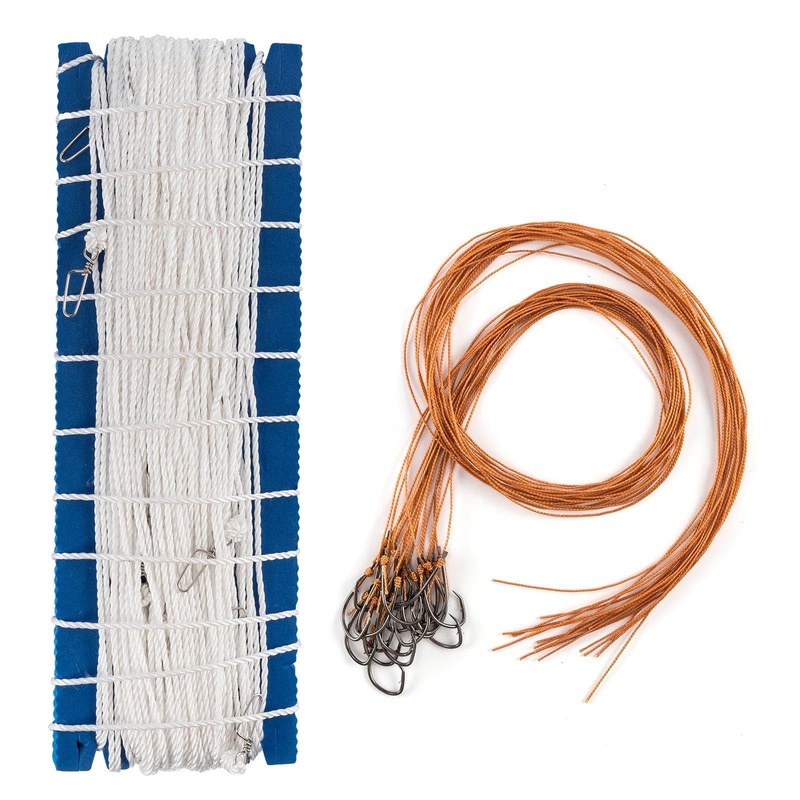 Dr.Fish 30/90M Trotline Fishing Set up Twine Pre-rigged Snaps Leader Hooks Dropline