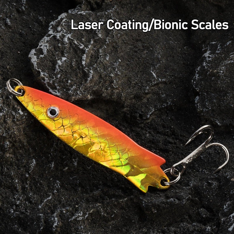 Dr.Fish 4pcs Spoons Fishing Spinners Lures 2.28” 0.4oz