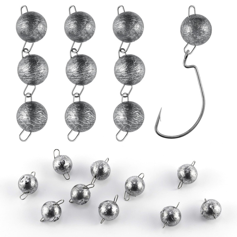 Dr.Fish 10pcs Fishing Weights Sinkers with Snaps 3/32-1//2oz