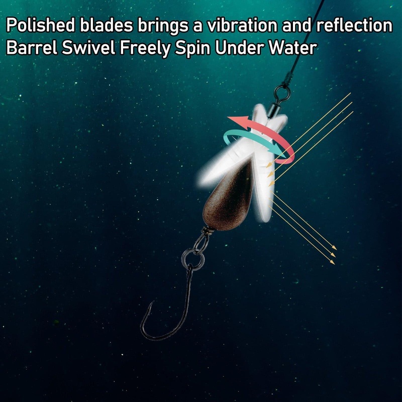 Dr.Fish 10pcs Trout Spinner Lures 3/16-1/4oz 7.87-26.37”