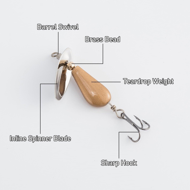 Dr.Fish 10pcs Trout Spinner Lures 3/16-1/4oz 7.87-26.37”