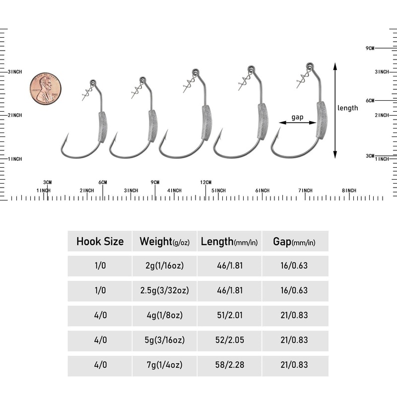 Dr.Fish 20pcs Weighted Swimbait Hook 1/6-1/4oz