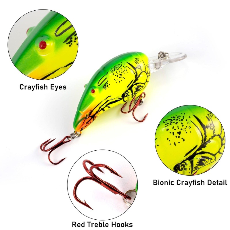 Dr.Fish 4pcs Crayfish Hard Bait Bait 2.8”